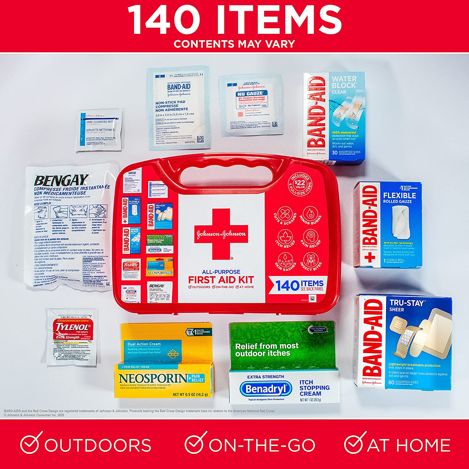 Johnson & Johnson First Aid Kit 医疗急救箱140件仅$7.41 – @Deehee第